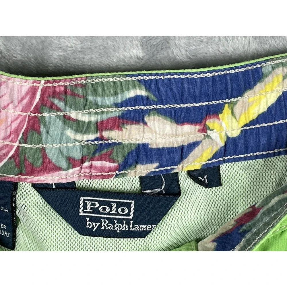 Polo Ralph Lauren Mens Lime Green Cargo Board Shorts Swim Trunks Size M RN41381